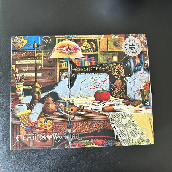 Charles Wysocki Cat Sewing Jigsaw Puzzle 1000 pieces - Picture 1 of 5